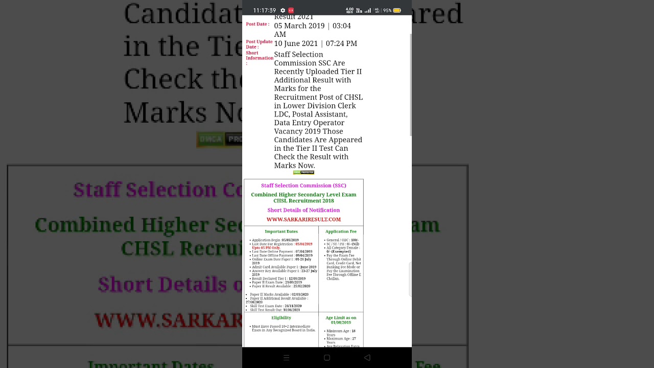 SSC CHSL 2018 Result  