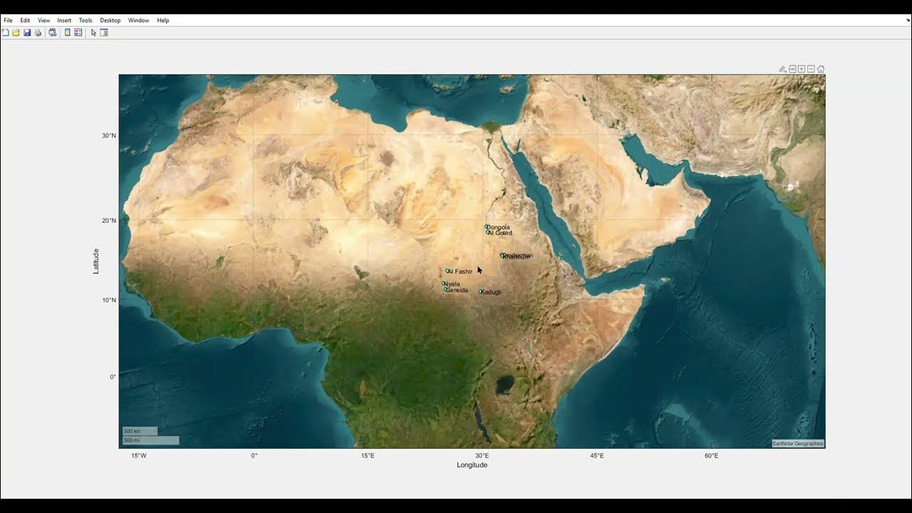 MATLAB: Creating a Map with specific cities using GeoBase Map - YouTube