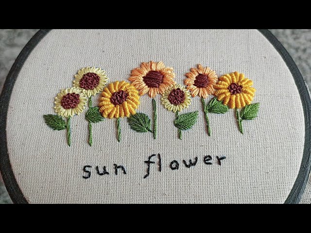 Sunflower embroidery pattern discount