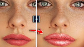 How To: Large Glossy Lips Effect In Photoshop (2 Min) | Enhance Lips With Lip Gloss