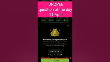 Dropee question of the day 11 April | Dropee question of the day@CryptoTechSunil