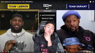 TEAM LEBRON IS GONNA DESTROY TEAM DURANT LOL! REACTING TO NBA ALL STAR 2021 DRAFT!