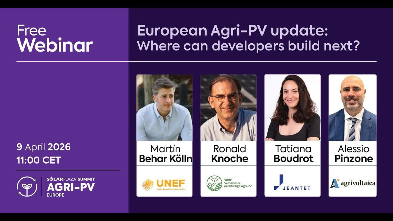 Solarplaza Webinar | European Agri-PV update: where can developers build next?