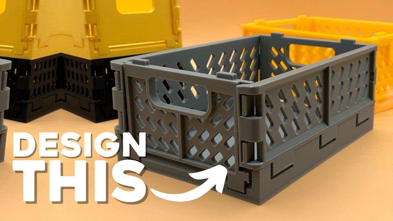 How to Design this 3D Printable Stackable and Foldable Storage Crate ...