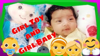 A 2-month-old baby with Girl Toy listening to her father and observing what he says 🤩😍🤩😍 screenshot 5