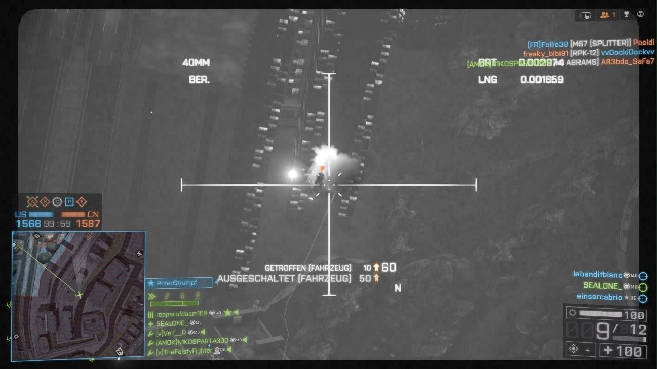 Battlefield 4  Destroying a Chinese WZ-10 Attack Helicopter with an AC-130 GUNSHIP