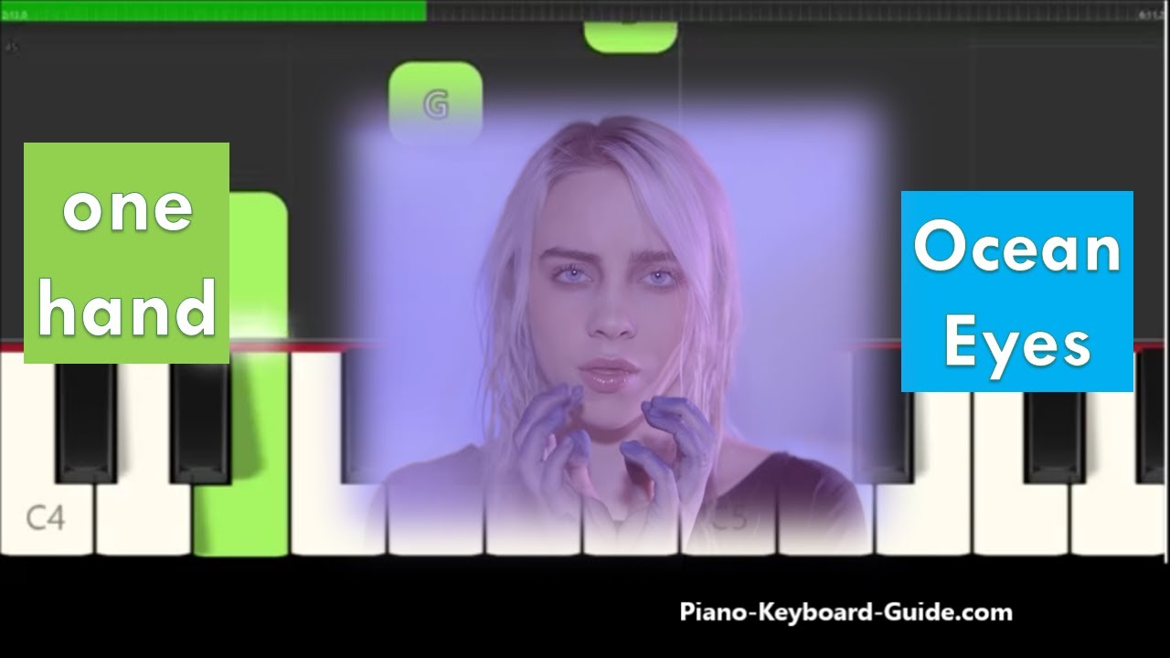 How to Play Ocean Eyes by Billie Eilish Very Easy Slow Piano Tutorial