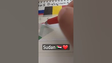 Drawing Sudan 🇸🇩 flag heart ❤️ #music