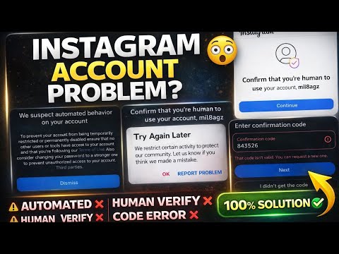 Instagram Human Verification Problem Fix | Automated Behavior & Code Error Solution