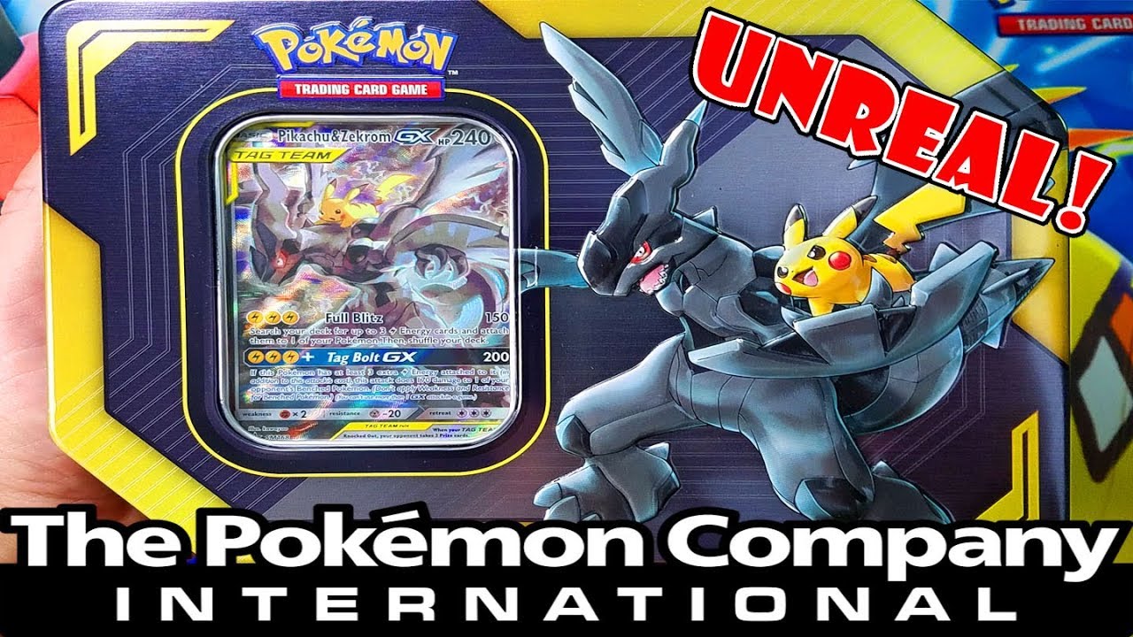 UNREAL PIKACHU & ZEKROM GX TAG TEAM TIN OPENING FROM THE