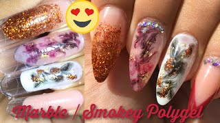 How to do MARBLE/SMOKEY POLYGEL nails using DUAL FORMS 😍‼️ SUPER EASSYY !!