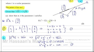 WMA14/01, (Edexcel), IAL, P4, June 2024, Q6, Vector Equation of Straight Lines, Angles