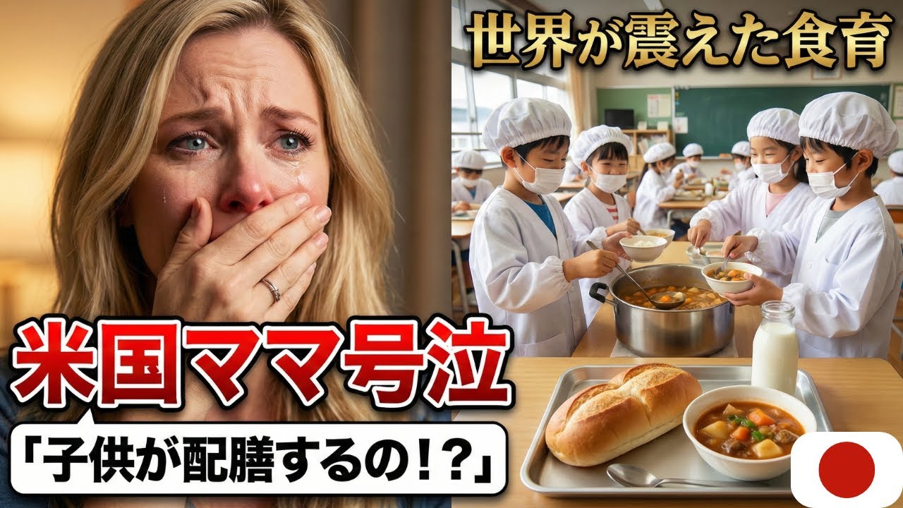 【海外の反応】「日本の子どもは召使いなのか！？」日本の学校給食を見た米国人ママ、批判直後に号泣した理由とは？世界が賞賛する「Shokuiku」の魔法