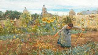 Sunny Sunflower Garden | Vintage Landscape Painting | Silent TV Art Screensaver in 4K | 2 Hours screenshot 5