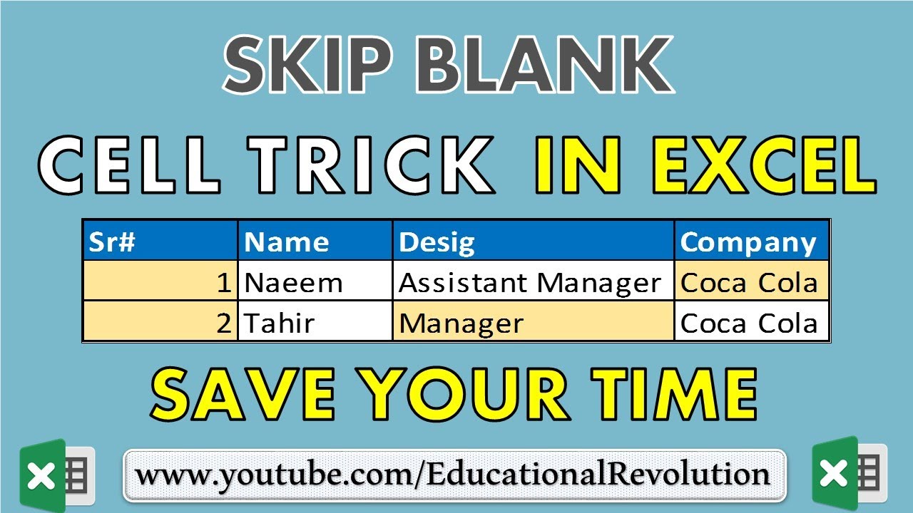 skip blank cell trick in excel SAVE YOUR TIME YouTube