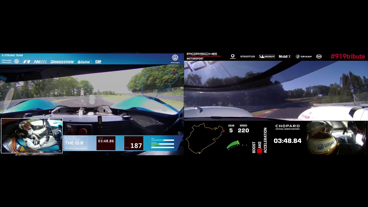 Volkswagen ID.R vs Porsche 919 Evo At The Nürburgring Nordschleife