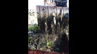 بالفيديو والصور  اعمال النظافة تجرى على قدم وساق وتطهير مصرف الصرف الزراعي في قريه المحامده