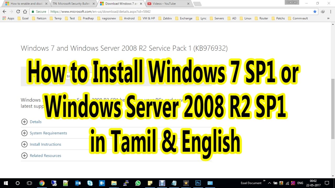 How to Install Windows 7 SP1 or Windows Server 2008 R2 SP1 in Tamil ...