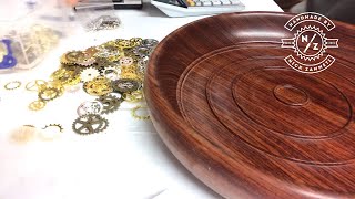 Woodturning - cogs in a bowl