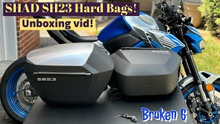 SHAD SH23 Hard Cases Unboxing! #motorcycle #kawasaki #motorbike #zx900 #unboxing #panniers #luggage