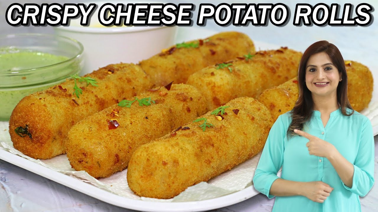 Crispy Cheese Potato Rolls - Cheesy Potato Snack | Potato Cheese Sticks | Easy Potato Snack | Kanak