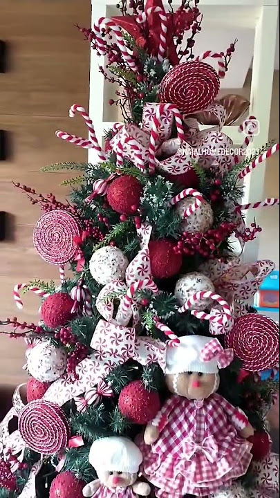 Árvore De Natal Decorada Vermelho/Dourada Com Pinha 60cm - Art Home  Decoração