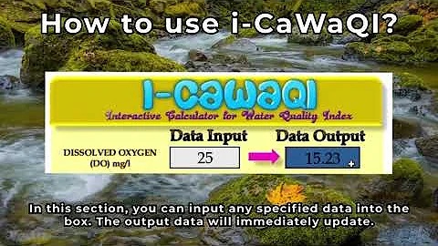 Interactive Calculator for Water Quality Index i CaWaQI v2 1