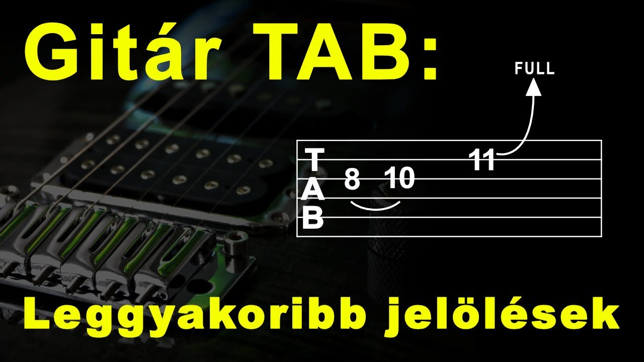 Gitár tabulatúra (TAB) jelölések - YouTube