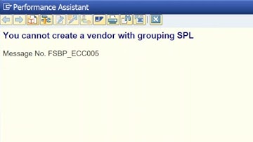 🚀 Fix SAP Error: "You Cannot Create a Vendor with Grouping SPL" | Message No. FSBP_ECC005