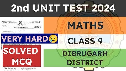 Class 9 2nd unit test General Maths Question paper 2024 | Dibrugarh District | seba