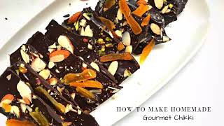 Chocolate Bark with Fruits & Nuts | Dry Fruit Chikki Recipe | Gourmet Chikki Recipe