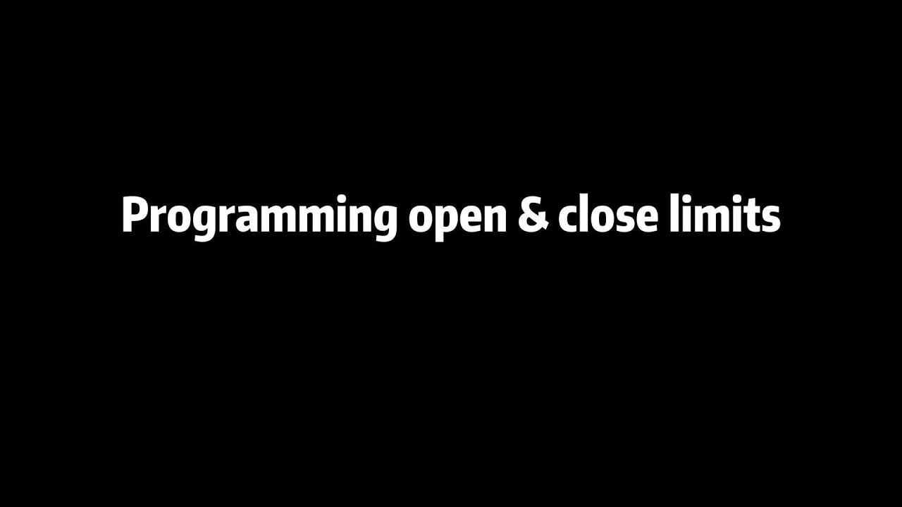 GDO PRO programming open & close limits