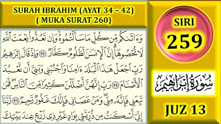 MENGAJI AL-QURAN JUZ 13 : SURAH IBRAHIM (AYAT 34 - 42) / MUKA SURAT 260