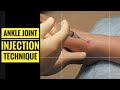 Ankle joint injection aspiration technique