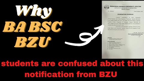 BSC or BS Examination schedule from BZU 2021