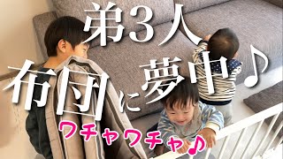 勘弁してほしいと、4歳次男が1歳双子にお願いするけど…(^ ^)