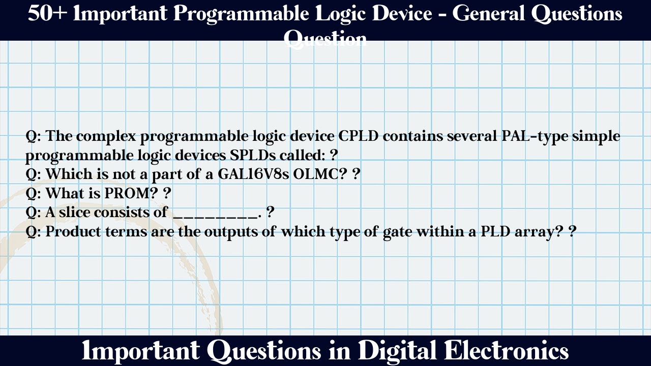 MCQ Questions Programmable Logic Device General Questions with