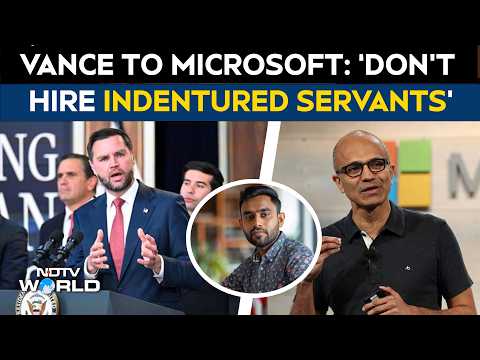 Microsoft H1B Visa | JD Vance's BOLD Message To Satya Nadella: 'Don't Hire Indentured Servants'