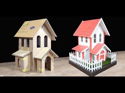 DIY / Miniature House / Pink Cardboard House /골판지 하우스 만들기