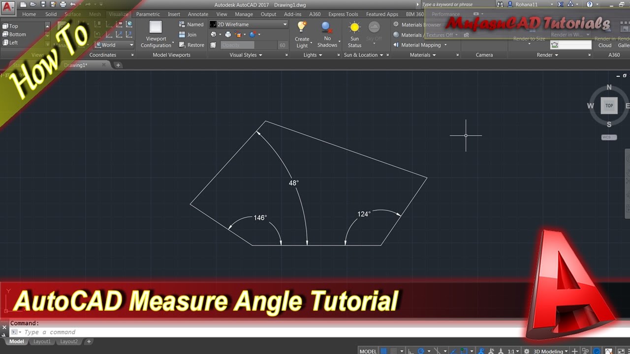 New AutoCAD Wie man den Winkel misst