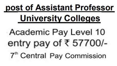 With 7th CPC (Rs 57,770 pm) Permanent Assistant Professor Vacancies in Govt. College | PG/UGC NET