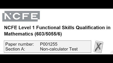 Functional Skills Maths L1 Practice P001255 NCFE