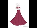 Fashion Illustration 040 - Dark Red Gown With Belts