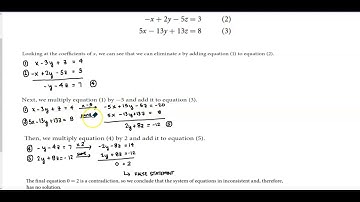 Math 10 7.2 Example 4 Solving an Inconsistent System of Three Equations in Three Variables