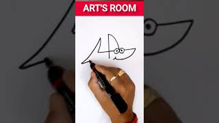 Easy number drawing with number 4 #shorts #youtubeshorts #artsroom
