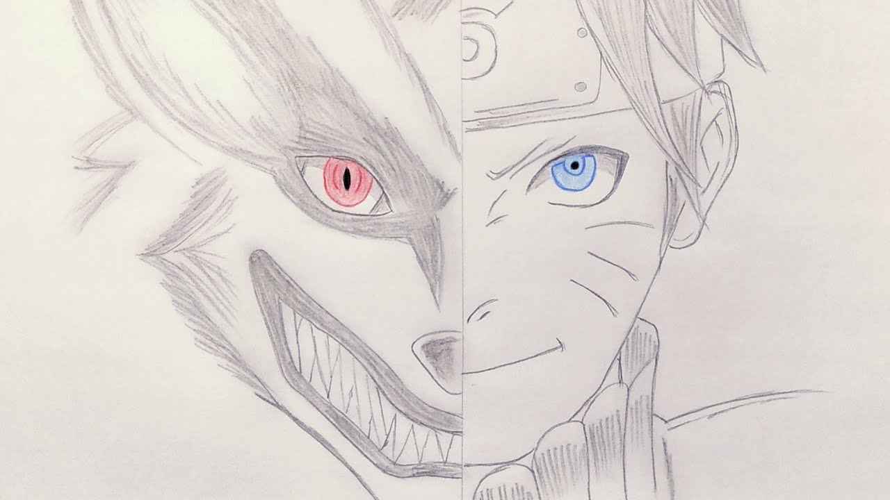 Featured image of post Nine Tails Naruto Drawing Drawing naruto and the 9 tailed beast in a split drawing