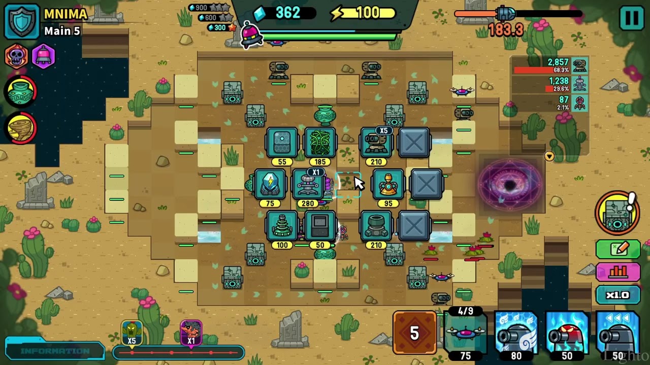 Broken Universe - Tower Defense Mnima World Hard Main Stage 5 No Commentary