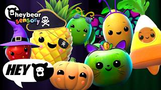 Hey Bear Sensory - Halloween Trick or Treat Party Time! With Dancing Fruit and Funky Veggies!