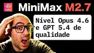 MiniMax M2.7 é um dos MELHORES modelos que já testei (abre o olho GPT-5.4)