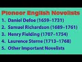 Pioneer English Novelists